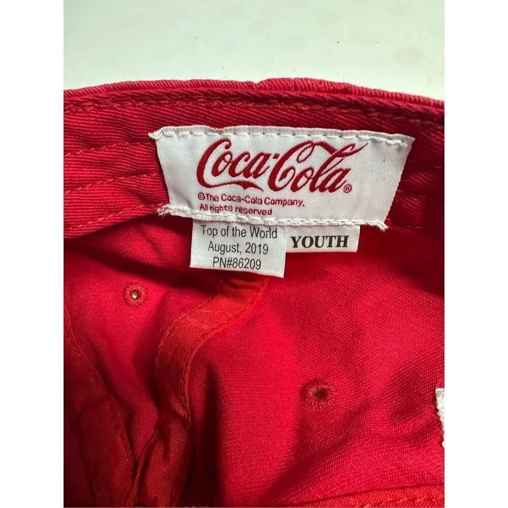 Embroidered Coca-Cola Red Baseball Hat Cap One Sz Youth Adjustable Strap Atlanta